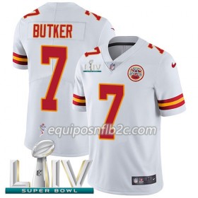 Camiseta Hombre NFL Kansas City Chiefs Harrison Butker 7 Nike Blanco 2020 Super Bowl LIV